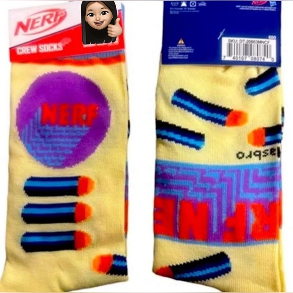 - NWT Nerf Toy Novelty Crew Socks - Picture 4 of 16